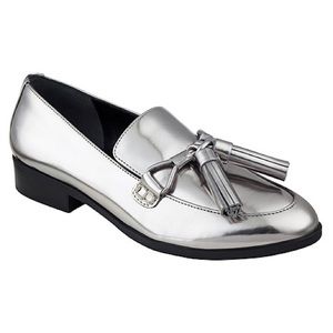 Marc Fisher Silver Loafers